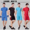 0155+0152夏季套装透气大码短袖紧身衣跑步速干运动短裤一件代发