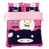 韩版卡通四件套全棉四季磨毛加厚被罩床品纯棉床单被套4件套1.8m